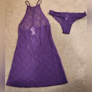 Victoria's Secret Purple Lace Chemise Set
